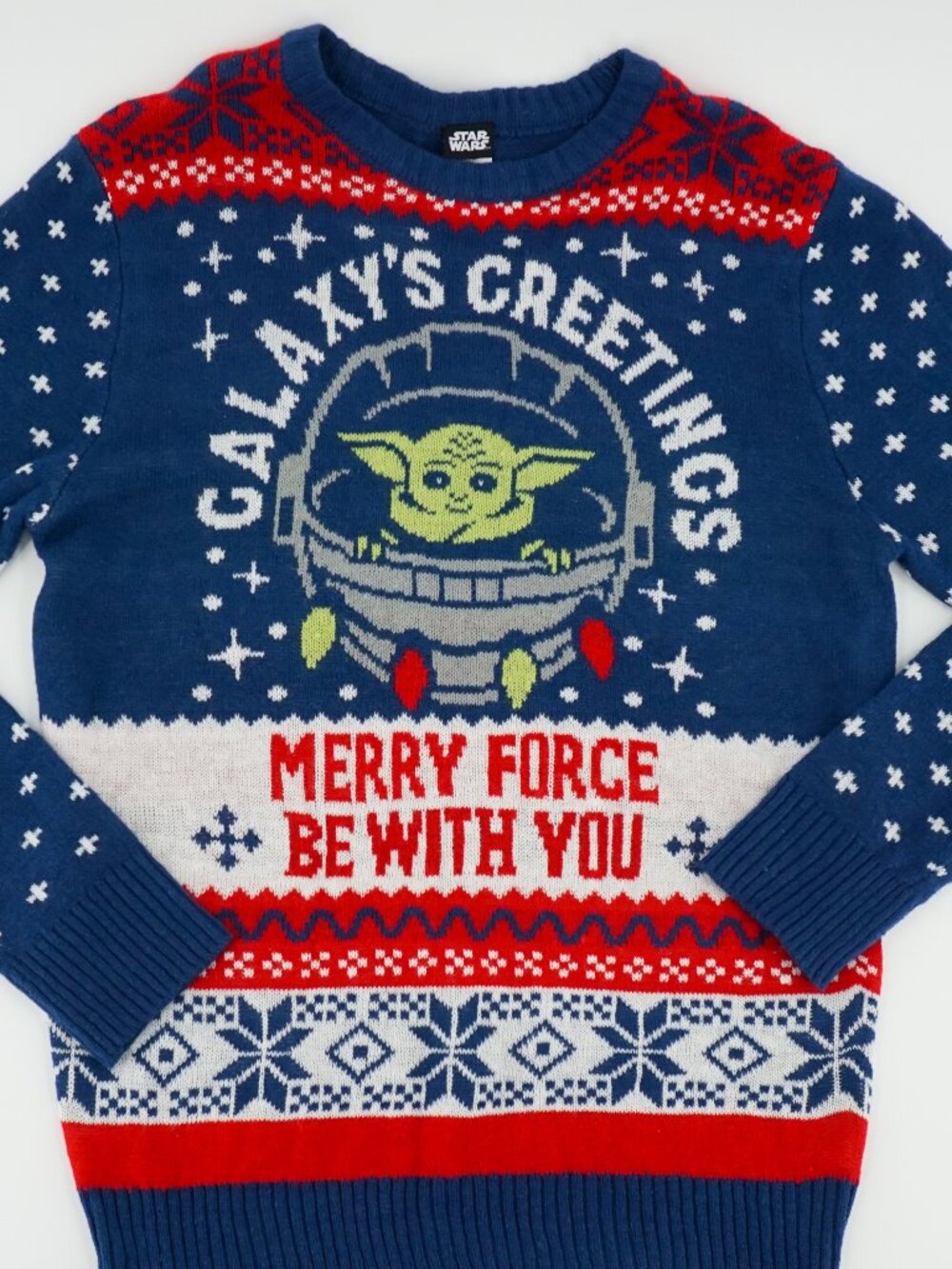 Star Wars Ugly Christmas Sweater Size Large Yoda “Merry Force Be With You”